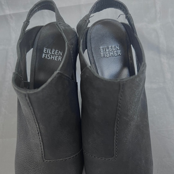 Eileen Fisher Black Suede Platform Slingbacks SZ 6.5 - Picture 6 of 7